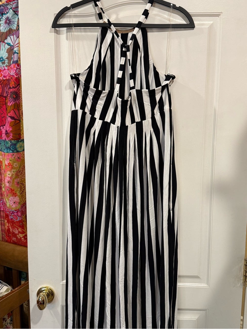 Soma Black and White Vertical Stripe Dress - Picture 2 of 5